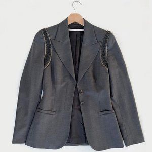STELLA MCCARTNEY Fitted Blazer with Embroidered Bead Detailing Size 38